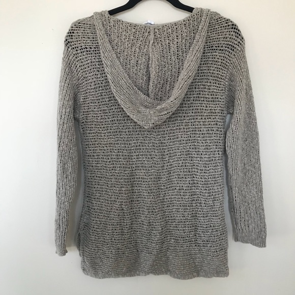 {XS} J. Jill Open Woven Knit Hooded Sweater - Picture 6 of 6